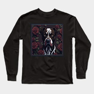 Dogo Canario red roses 2 Long Sleeve T-Shirt